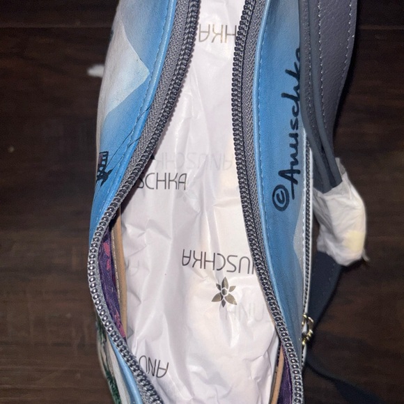 Anuschka Artistic Blue and Red Handbag - Picture 8 of 10